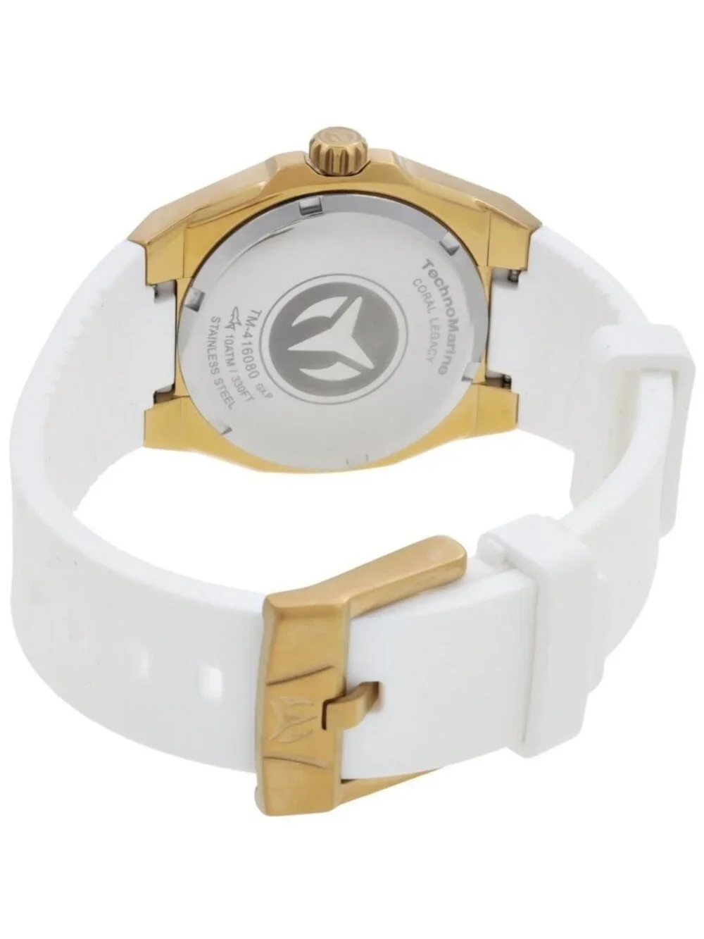 NWT Technomarine Coral Quartz Gold Dial Ladies Watch
